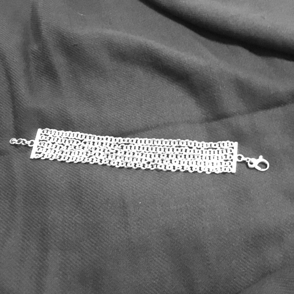 multi strand silver bracelet